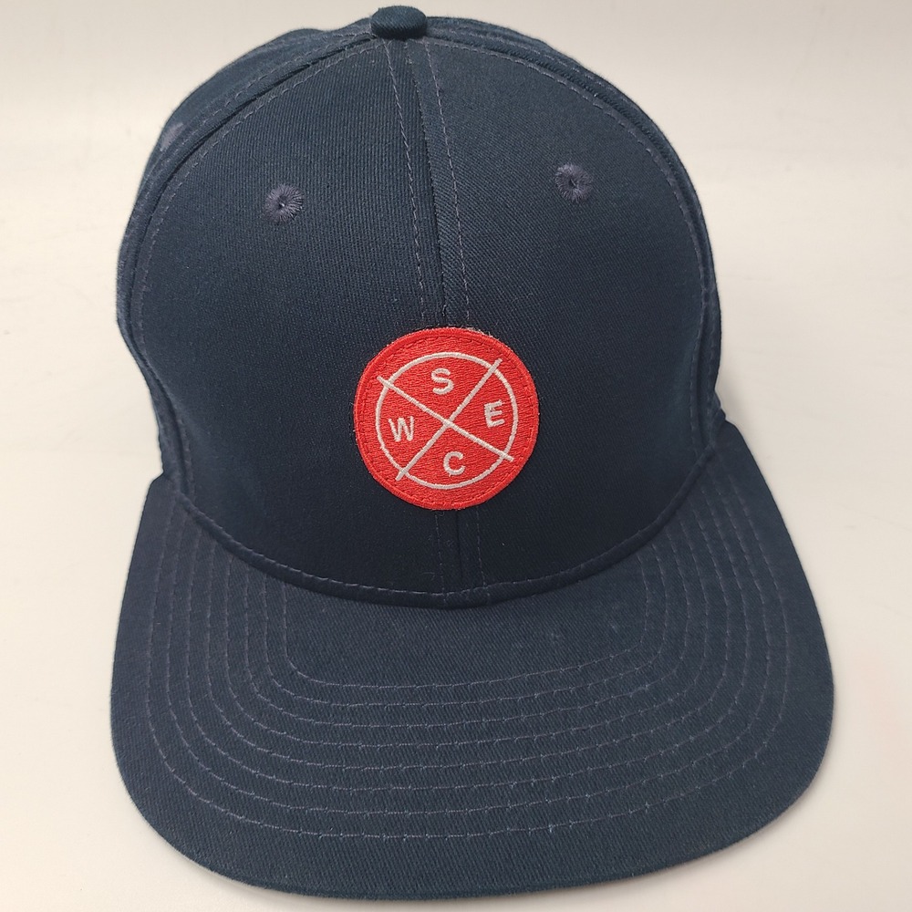 WeSC‎ Hat Snapback Blue Red Compass Patch Logo Streetwear Skateboard Snowboard